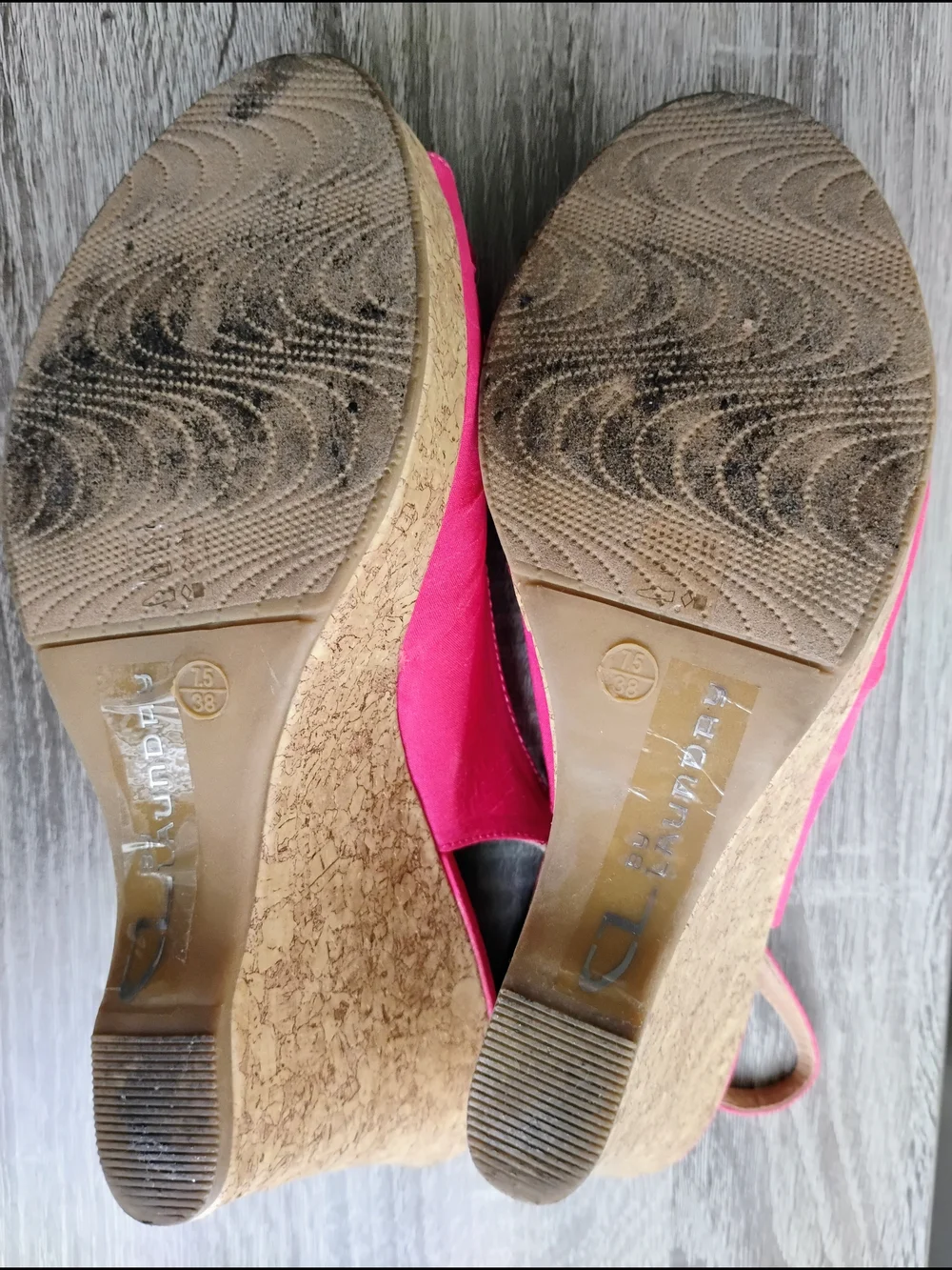 Laundry By Shelli Segal Hot Pink Floral Slingback Wedge Sandals